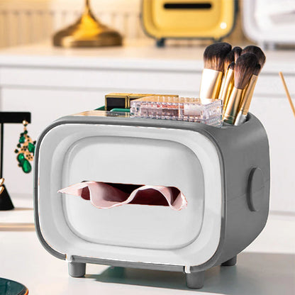 Retro TV-Inspired 2-in-1 Tissue Box & Storage Organizer