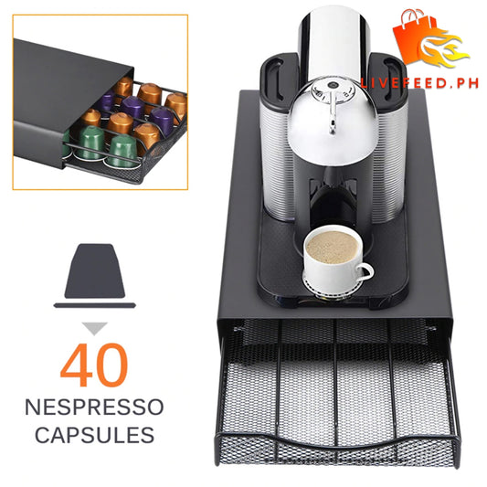 Nespresso Pod Organizer Pro – 40-Piece Coffee Capsule Storage Drawer