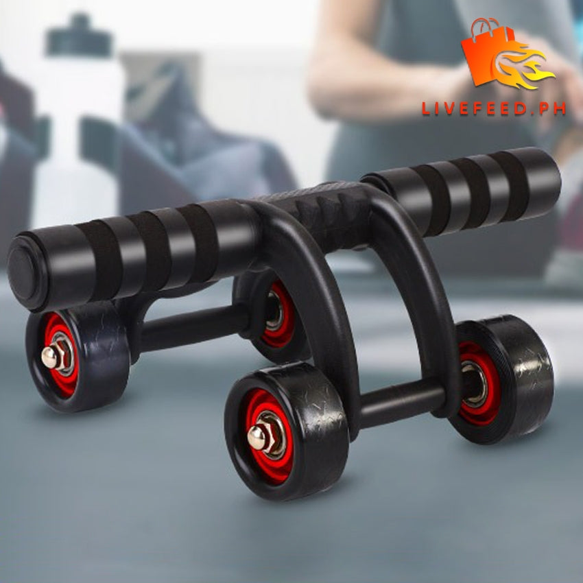 4-Wheel Ab Roller with Kneeling Pad | All-in-One Core & Full-Body Fitness Trainer