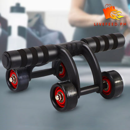 4-Wheel Ab Roller with Kneeling Pad | All-in-One Core & Full-Body Fitness Trainer