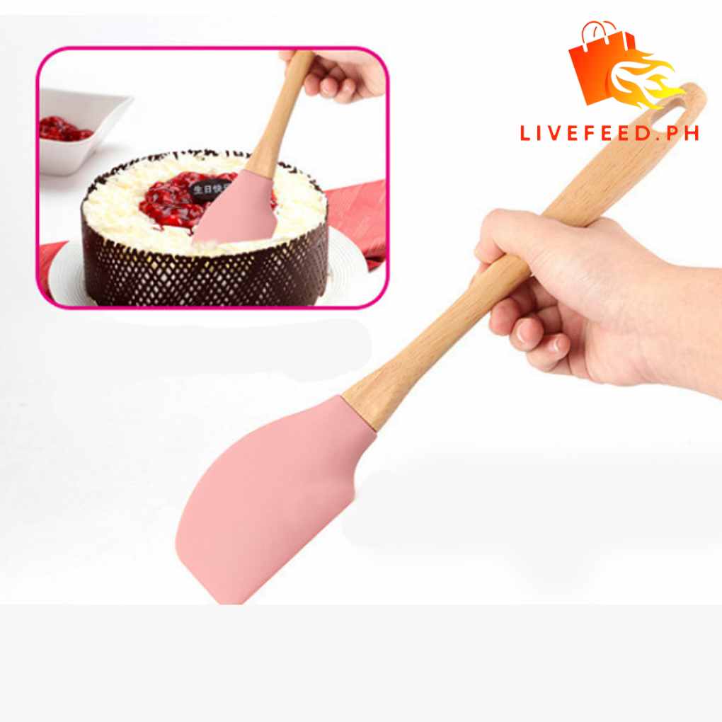 ChefEase 5-Piece Silicone Kitchenware Set with Wooden Handles