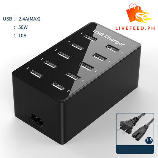 PowerHub 10-Port Universal Fast USB Charger