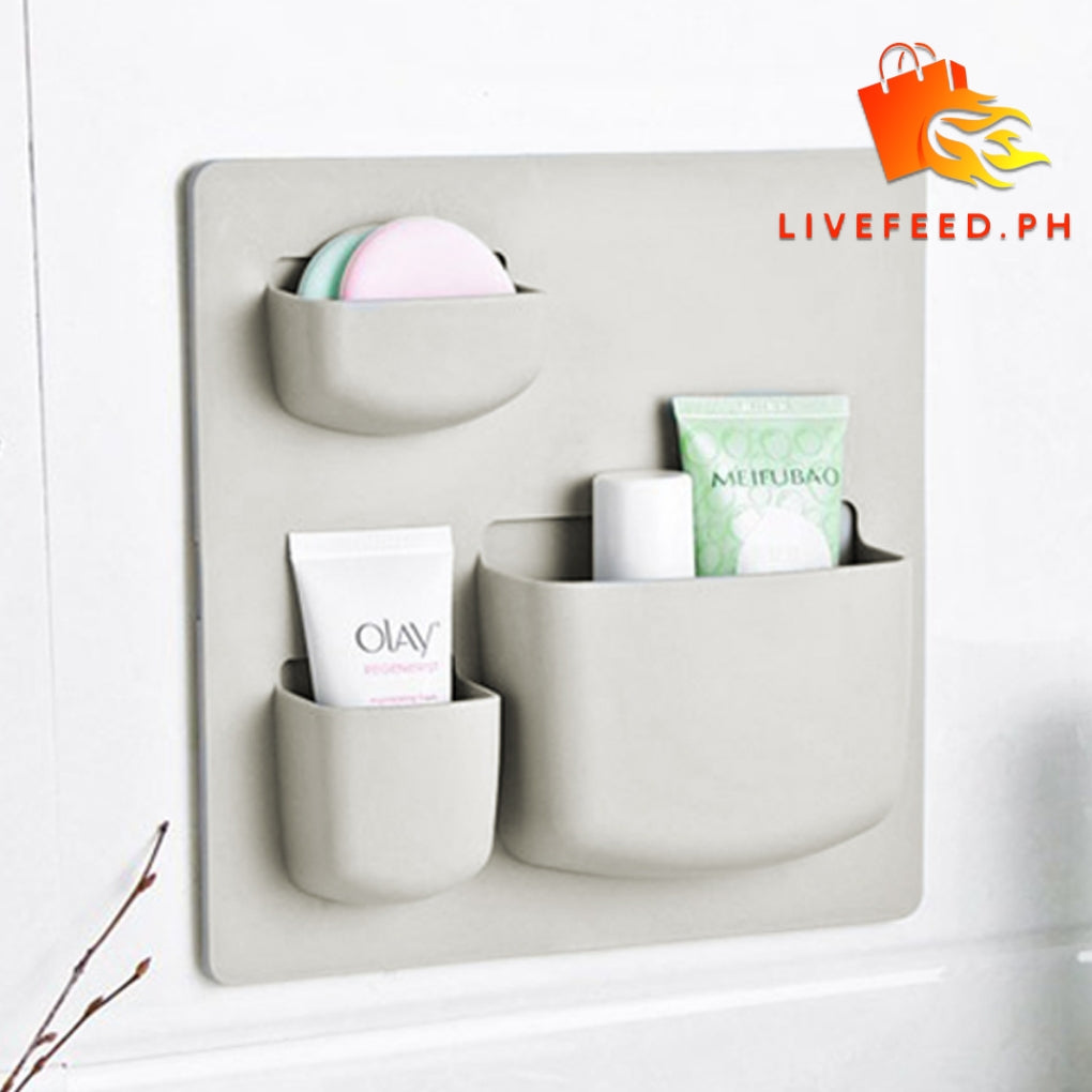 Hanging Vanity Suction Storage Wall Shelf