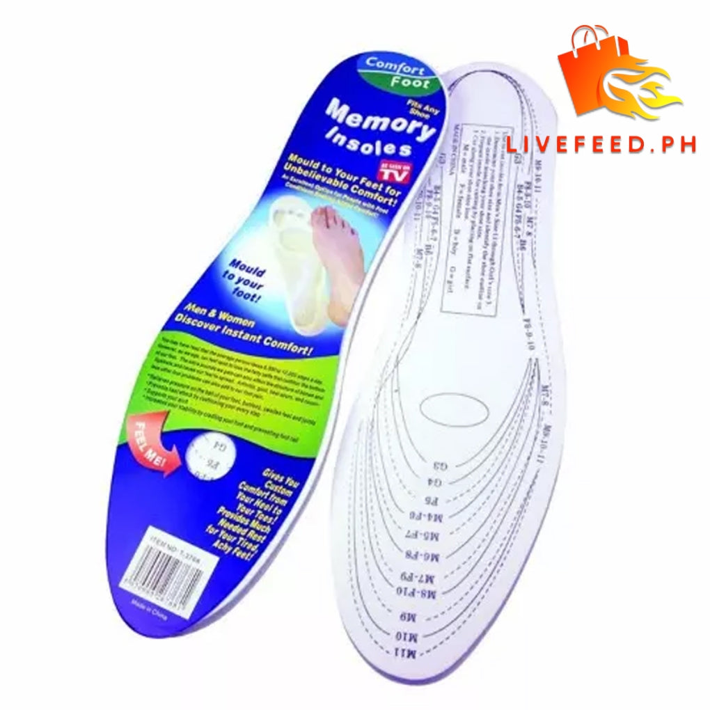 Memory Foam Insoles | Unisex Heel Cushion for Foot Pain Relief & Custom Comfort