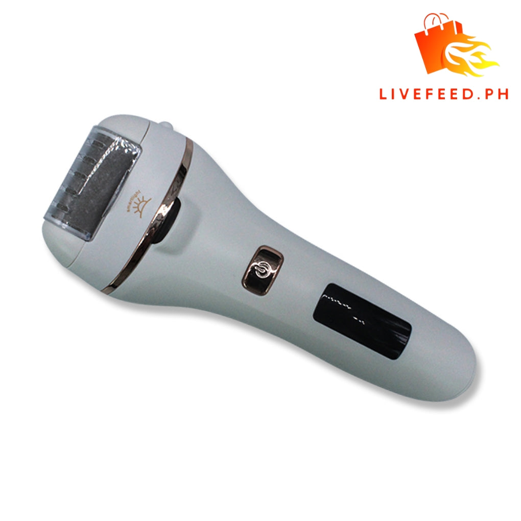 USB Rechargeable Foot Callus Remover – Ergonomic Electric Foot Scrubber with Two-Speed Adjustable Grinding Heads