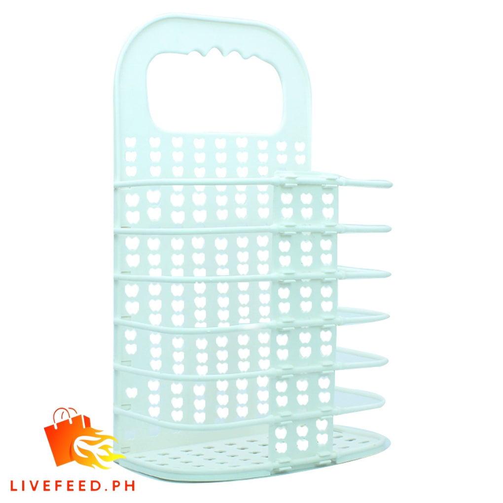 Wall-Mounted Folding Laundry Basket - Space-Saving Dirty Clothes Storage with Handle (47 x 28 cm)